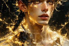 Painting Comes to Life - A Handsome Beautiful Man comes to life and emerges from canvas.