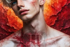 Painting Comes to Life - A Handsome Beautiful Man comes to life and emerges from canvas.
