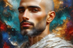 Painting Comes to Life - A Handsome Beautiful Man comes to life and emerges from canvas.