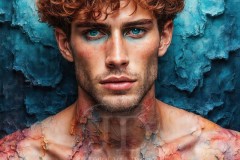 Painting Comes to Life - A Handsome Beautiful Man comes to life and emerges from canvas.