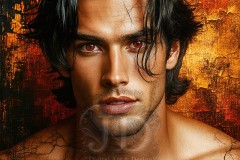 Painting Comes to Life - A Handsome Beautiful Man comes to life and emerges from canvas.