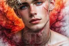 Painting Comes to Life - A Handsome Beautiful Man comes to life and emerges from canvas.