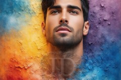 Painting Comes to Life - A Handsome Beautiful Man comes to life and emerges from canvas.