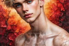 Painting Comes to Life - A Handsome Beautiful Man comes to life and emerges from canvas.