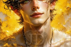 Painting Comes to Life - A Handsome Beautiful Man comes to life and emerges from canvas.