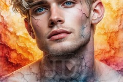 Painting Comes to Life - A Handsome Beautiful Man comes to life and emerges from canvas.