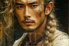 Painting Comes to Life - A Handsome Beautiful Man comes to life and emerges from canvas.