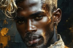 Painting Comes to Life - A Handsome Beautiful Man comes to life and emerges from canvas.