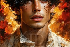 Painting Comes to Life - A Handsome Beautiful Man comes to life and emerges from canvas.