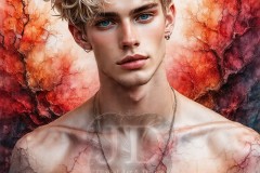 Painting Comes to Life - A Handsome Beautiful Man comes to life and emerges from canvas.