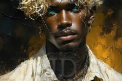 Painting Comes to Life - A Handsome Beautiful Man comes to life and emerges from canvas.