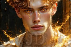 Painting Comes to Life - A Handsome Beautiful Man comes to life and emerges from canvas.