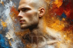 Painting Comes to Life - A Handsome Beautiful Man comes to life and emerges from canvas.