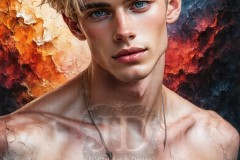 Painting Comes to Life - A Handsome Beautiful Man comes to life and emerges from canvas.