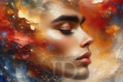 Painting Comes to Life - A Handsome Beautiful Man comes to life and emerges from canvas.