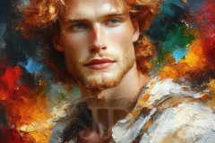 Painting Comes to Life - A Handsome Beautiful Man comes to life and emerges from canvas.