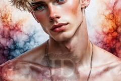 Painting Comes to Life - A Handsome Beautiful Man comes to life and emerges from canvas.