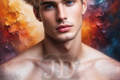 Painting Comes to Life - A Handsome Beautiful Man comes to life and emerges from canvas.