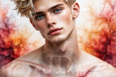 Painting Comes to Life - A Handsome Beautiful Man comes to life and emerges from canvas.