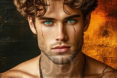 Painting Comes to Life - A Handsome Beautiful Man comes to life and emerges from canvas.