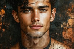 Painting Comes to Life - A Handsome Beautiful Man comes to life and emerges from canvas.