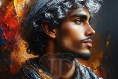 Painting Comes to Life - A Handsome Beautiful Man comes to life and emerges from canvas.