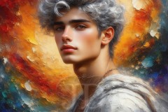 Painting Comes to Life - A Handsome Beautiful Man comes to life and emerges from canvas.