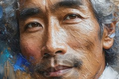Painting Comes to Life - A Handsome Beautiful Man comes to life and emerges from canvas.