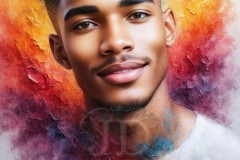 Painting Comes to Life - A Handsome Beautiful Man comes to life and emerges from canvas.