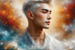 Painting Comes to Life - A Handsome Beautiful Man comes to life and emerges from canvas.