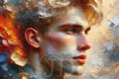 Painting Comes to Life - A Handsome Beautiful Man comes to life and emerges from canvas.
