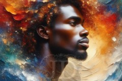 Painting Comes to Life - A Handsome Beautiful Man comes to life and emerges from canvas.