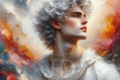 Painting Comes to Life - A Handsome Beautiful Man comes to life and emerges from canvas.