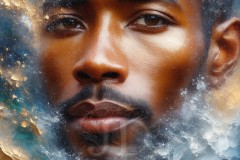 Painting Comes to Life - A Handsome Beautiful Man comes to life and emerges from canvas.