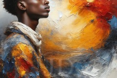 Painting Comes to Life - A Handsome Beautiful Man comes to life and emerges from canvas.
