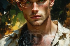 Painting Comes to Life - A Handsome Beautiful Man comes to life and emerges from canvas.