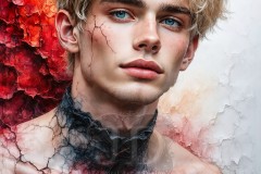 Painting Comes to Life - A Handsome Beautiful Man comes to life and emerges from canvas.