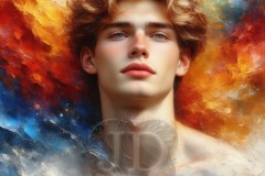 Painting Comes to Life - A Handsome Beautiful Man comes to life and emerges from canvas.