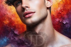 Painting Comes to Life - A Handsome Beautiful Man comes to life and emerges from canvas.