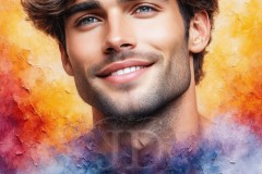 Painting Comes to Life - A Handsome Beautiful Man comes to life and emerges from canvas.