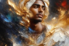 Painting Comes to Life - A Handsome Beautiful Man comes to life and emerges from canvas.