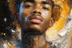 Painting Comes to Life - A Handsome Beautiful Man comes to life and emerges from canvas.