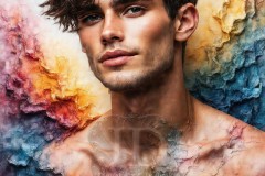 Painting Comes to Life - A Handsome Beautiful Man comes to life and emerges from canvas.