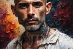 Painting Comes to Life - A Handsome Beautiful Man comes to life and emerges from canvas.