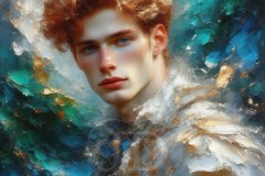 Painting Comes to Life - A Handsome Beautiful Man comes to life and emerges from canvas.