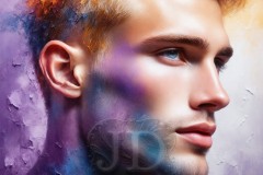 Painting Comes to Life - A Handsome Beautiful Man comes to life and emerges from canvas.
