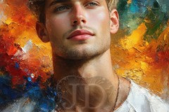 Painting Comes to Life - A Handsome Beautiful Man comes to life and emerges from canvas.