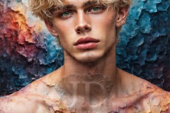 Painting Comes to Life - A Handsome Beautiful Man comes to life and emerges from canvas.