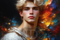 Painting Comes to Life - A Handsome Beautiful Man comes to life and emerges from canvas.