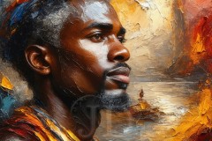 Painting Comes to Life - A Handsome Beautiful Man comes to life and emerges from canvas.